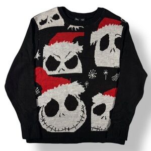 DISNEY The Nightmare Before Christmas Jack Skellington Santa Sweater Top XL